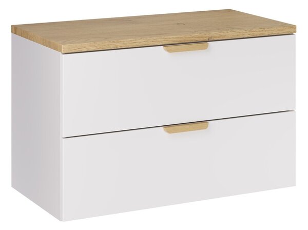 Comad Závesná skrinka pod umývadlo Aster s doskou 80 cm biela/dub cremona