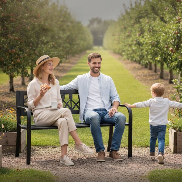 Ak furniture Záhradná lavička LISSA čierna