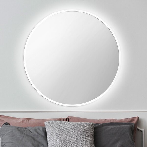 Zrkadlo Nordic biele LED o 90 cm