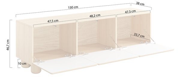 Stolík pod TV Arlo 150 cm - dub vicenza