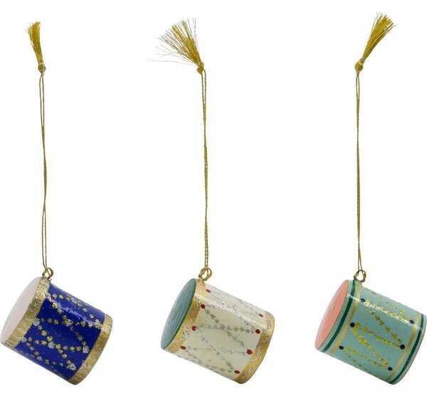 Vianočná ozdoba Drum – set 3 ks