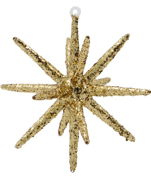 Vianočná ozdoba Spike Large Brown Glitter – set 4 ks