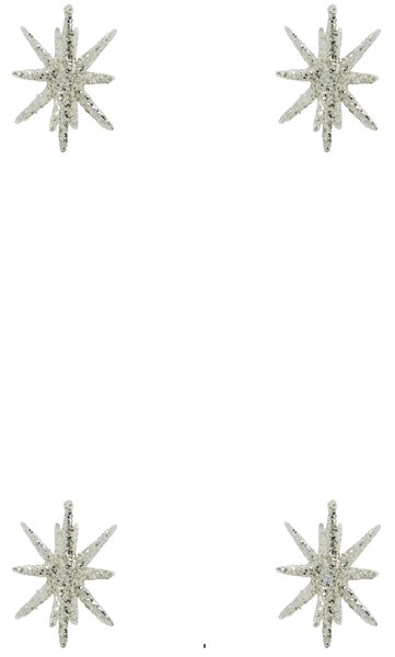 Vianočná ozdoba Spike Small Silver Glitter – set 4 ks