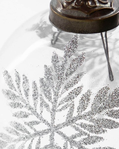 Vianočná ozdoba Snowi Clear Silver – set 4 ks