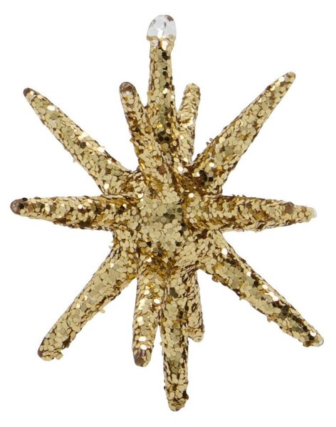 Vianočná ozdoba Spike Small Brown Glitter – set 4 ks