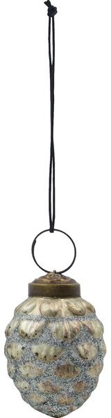Vianočná ozdoba Cone Antique Silver – set 4 ks