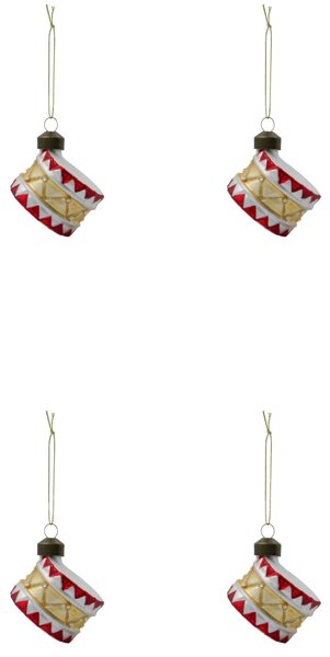 Vianočná ozdoba Tambur Red Gold – set 4 ks