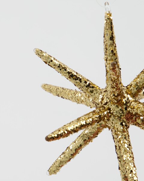 Vianočná ozdoba Spike Large Brown Glitter – set 4 ks