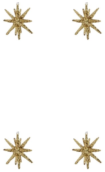 Vianočná ozdoba Spike Small Brown Glitter – set 4 ks