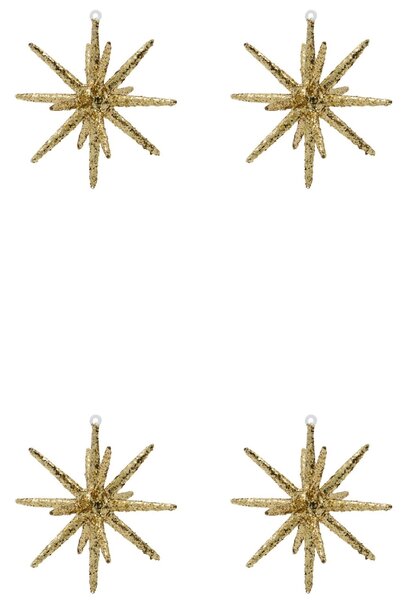 Vianočná ozdoba Spike Large Brown Glitter – set 4 ks