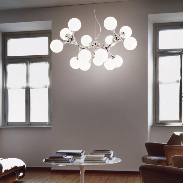 Závesné svietidlo - luster Ideal lux Nodi 082073 - chróm / biela