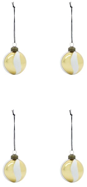 Vianočná ozdoba Twister White Gold – set 4 ks
