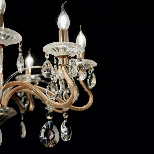 Závesné svietidlo - luster Ideal lux NEGRESCO 087764 - zlatá / čierna