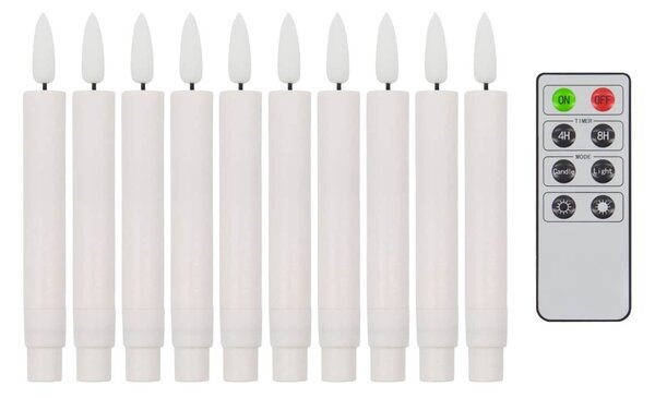 LED sviečky s ovládaním White – set 10 ks
