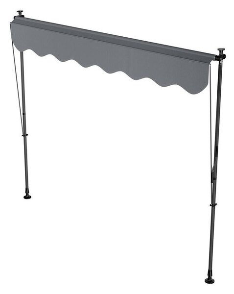 Balkónová markíza 250x120 cm, sivá, výškovo nastaviteľná