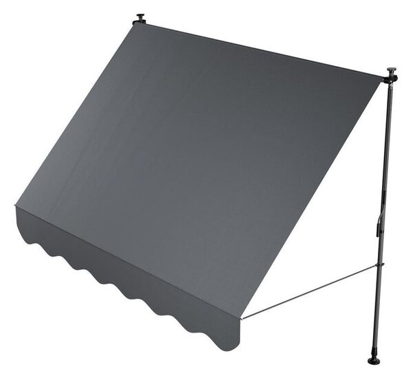 Balkónová markíza 250x120 cm, sivá, výškovo nastaviteľná
