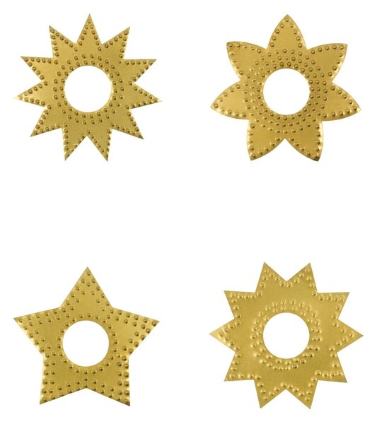 Ochranný krúžok na sviečku Antique Brass – set 4 ks