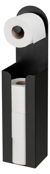 Čierny samodržiaci oceľový držiak na toaletný papier Agira – Wenko
