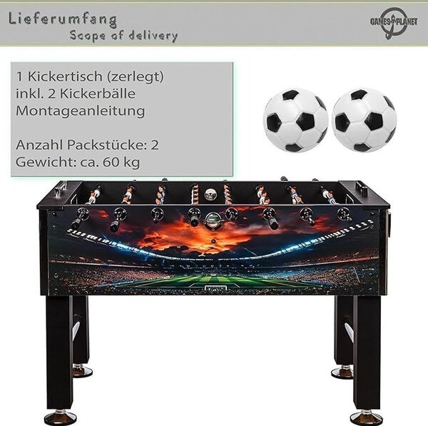 GamesPlanet Profesionálny stolný futbal Leeds, 140 x 73 x 87