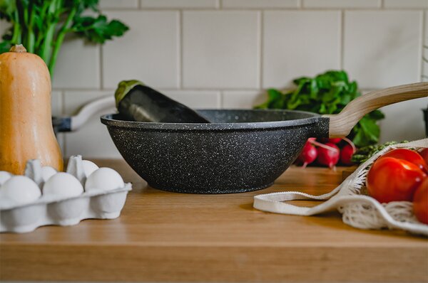 KONDELA WOK panvica s pokrievkou, priemer 30 cm, KAROTE