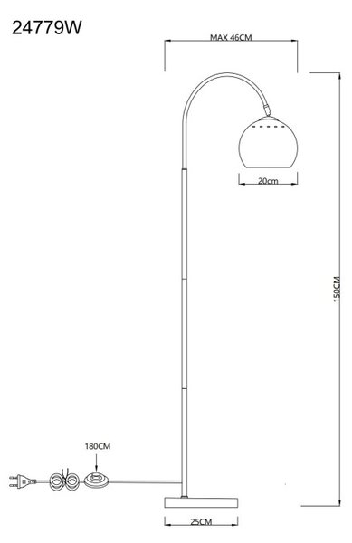 Globo BENNO 24779W stojacia lampa E27