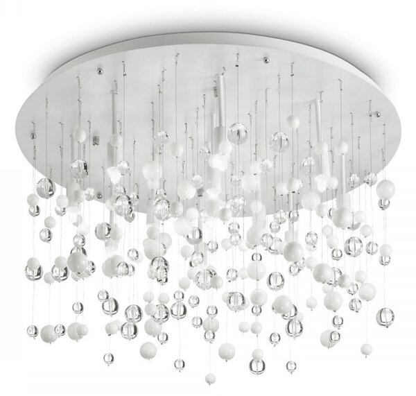 Prisadené stropné svietidlo Ideal lux NEVE 101187 - biela / chróm / transparentná
