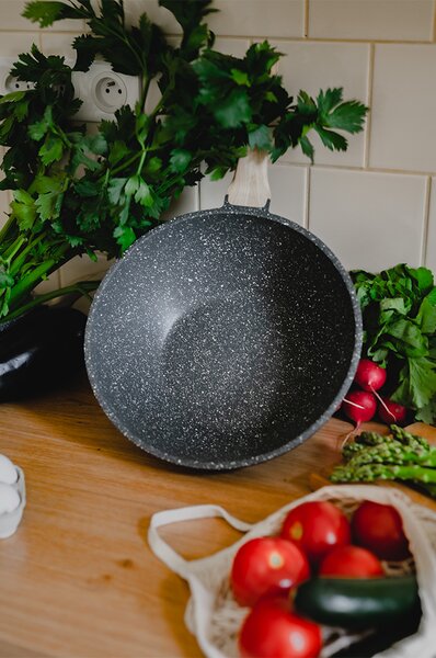KONDELA WOK panvica s pokrievkou, priemer 30 cm, KAROTE