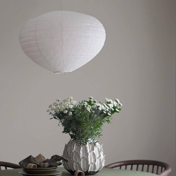 PR Home závesné svietidlo Verona, bílé, Ø 55 cm, látka, E27-LED, Biela / opálová, Obývacia izba / jedáleň, Textil / látka / hodváb, Závesné svietidlo