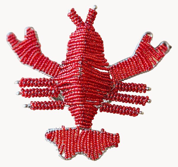 Krúžky na obrúsky zo sklenených perličiek Lobster, 2 ks
