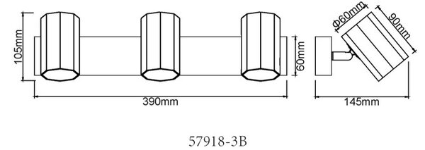 Globo JAMES 57918-3B bodové stropné svietidlo GU10