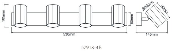 Globo JAMES 57918-4B bodové stropné svietidlo GU10