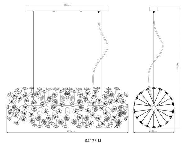 Globo KATRINA 64135H4 LED závesné stropné svietidlo G9 | 350lm | 3000K