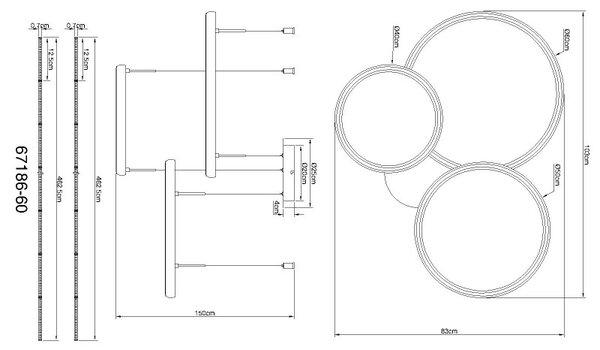 Globo BRIGGS 67186-60 LED závesné stropné svietidlo | 55W LED | 1200lm