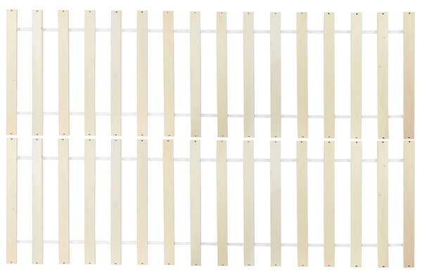 Drevená posteľ s 2 zásuvkami prírodné svetlé borovicové drevo MDF brezové drevo 120 x 200 cm rám postele s čelom