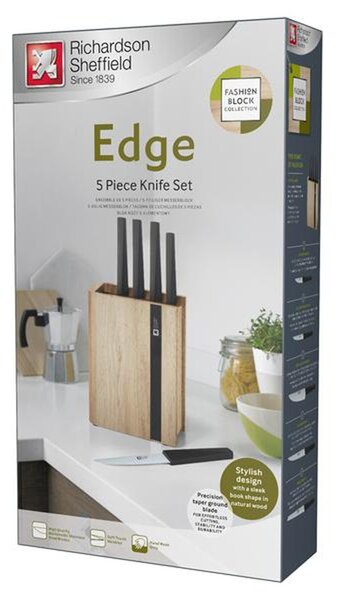 SADA KUCHYŇSKÝCH NOŽŮ EDGE V BLOKU, 5 KS