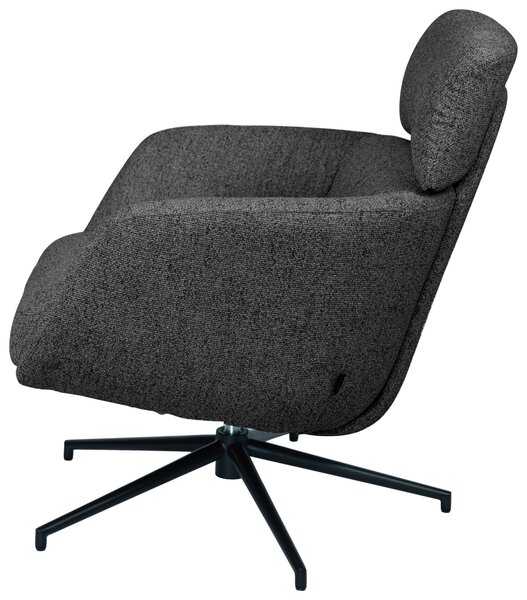 RELAXAČNÉ KRESLO, kov, textil, čierna, tmavosivá Dieter Knoll - Kreslá