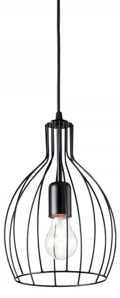 Ideal Lux 148151 závesné svietidlo Ampolla 1x60W | E27 - čierne, drôtené