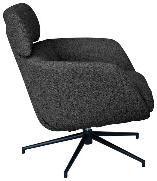 RELAXAČNÉ KRESLO, kov, textil, čierna, tmavosivá Dieter Knoll - Kreslá