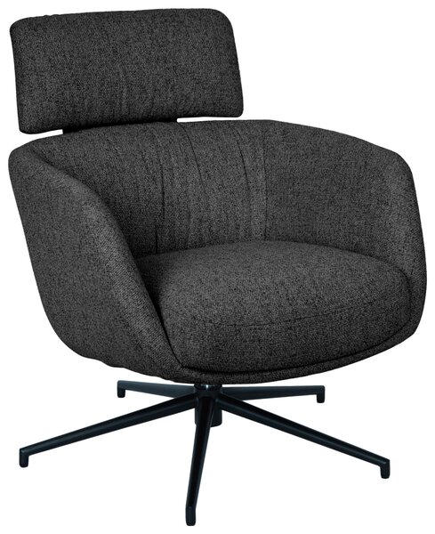 RELAXAČNÉ KRESLO, kov, textil, čierna, tmavosivá Dieter Knoll - Kreslá