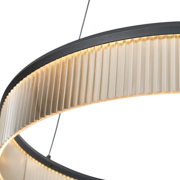 Moderné závesné svietidlo čierne 59cm vrátane LED 3-krokového stmievania - Anello Chandelier