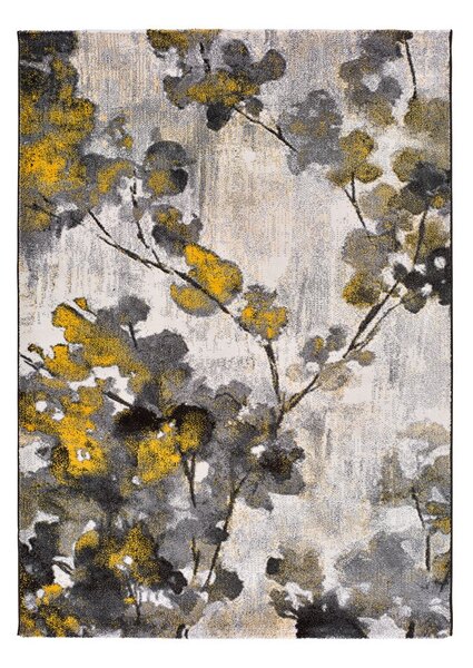 Žlto-šedý koberec Universal Bukit Mustard, 140 x 200 cm