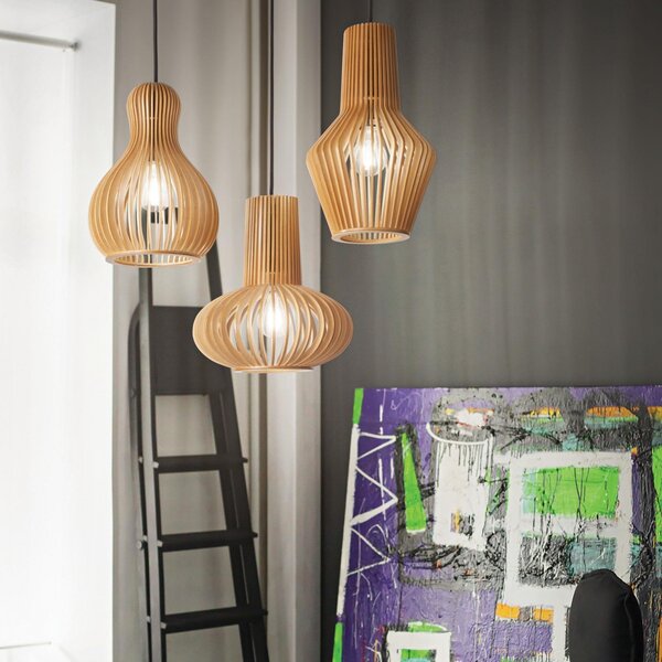 Ideal Lux 159850 závesné stropné svietidlo Citrus 1x60W | E27 - drevo
