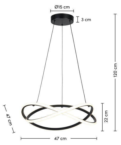 ZÁVESNÉ SVIETIDLO, 47/120 cm Collett's Monde - Online Only bytové doplnky, Online Only