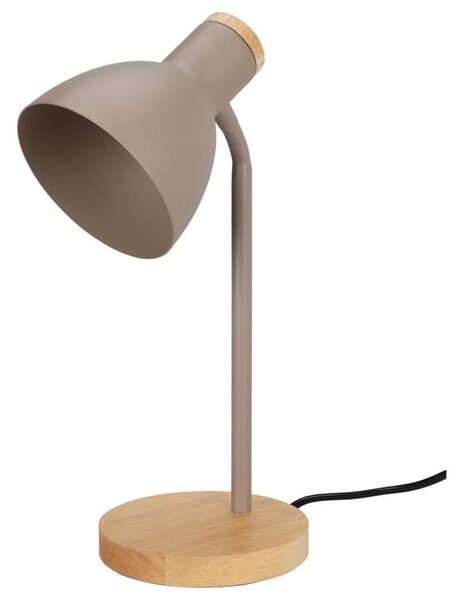 Stolná lampa TINA hnedosivá/drevo