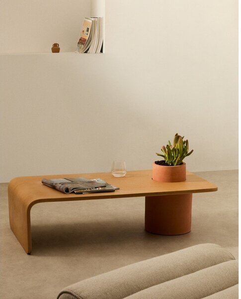 Okrúhly konferenčný stolík v dekore duba v prírodnej farbe 60x110 cm Olaria – Kave Home