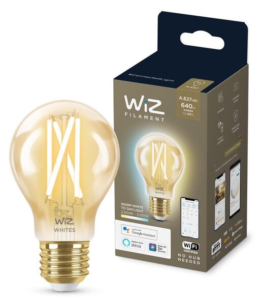 WiZ LED Stmievateľná žiarovka VINTAGE A60 E27/6,7W/230V 2000-5000K CRI 90 Wi-Fi - WiZ WI0021 + záruka 3 roky zadarmo