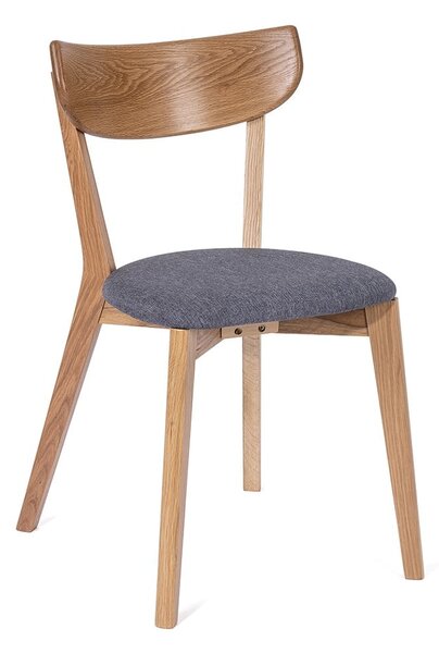 Jedálenské stoličky z dubového dreva so šedým sedákom v súprave 2 ks Arch - Selection