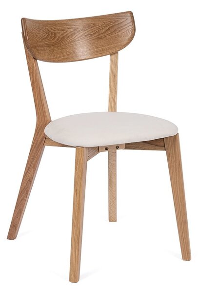 Jedálenské stoličky z dubového dreva s bielym sedákom v súprave 2 ks Arch - Selection