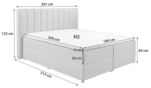 AMERICKÁ POSTEĽ, 180/200 cm, antracitová MID.YOU - Postele, Online Only