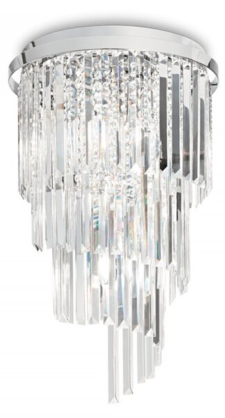Ideal Lux 168920 prisadené stropné svietidlo Carlton 8x40W | E14 - chrom, číra